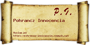 Pohrancz Innocencia névjegykártya